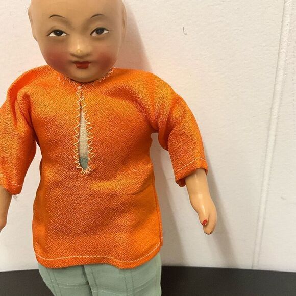 Vintage Chinese Ethnic Malaya Doll Handpainted with Clothing - Picture 3 of 7